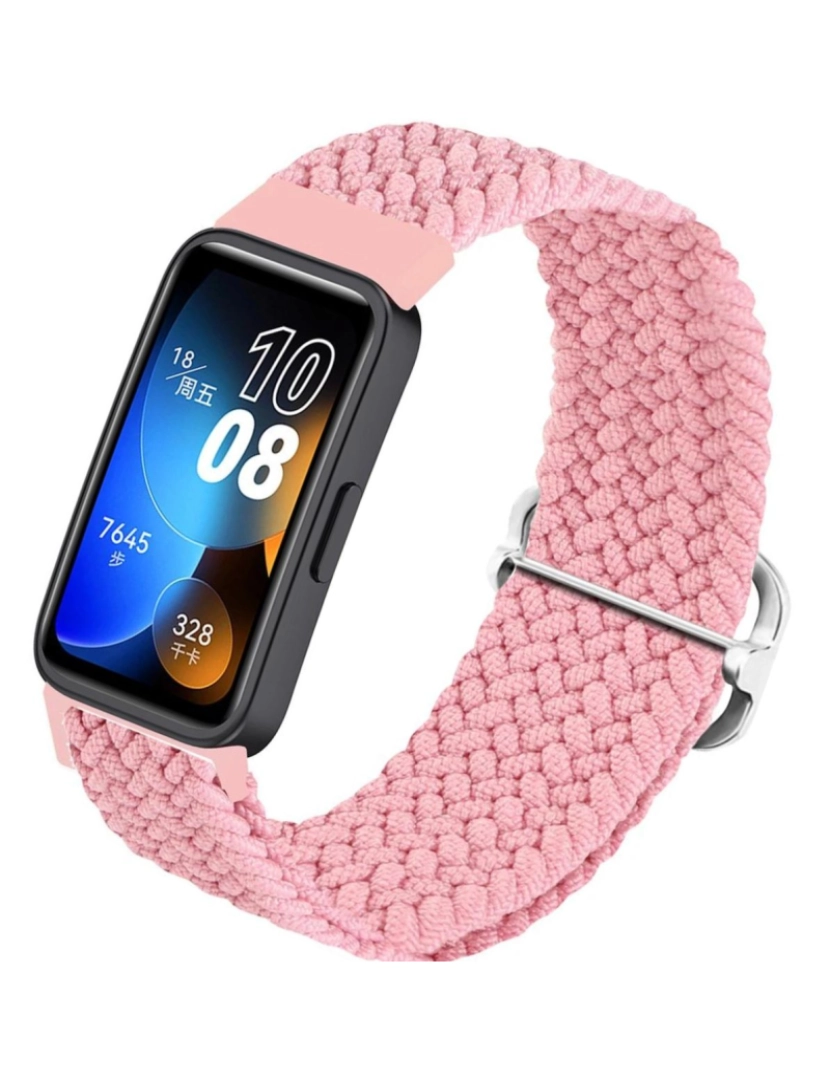 imagem de Bracelete em fios trançados ajustável para Huawei Band 7 Rosa2