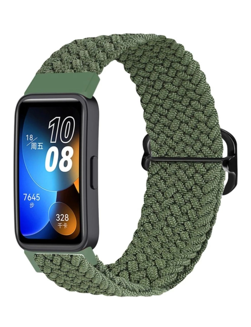 Antiimpacto! - Bracelete em fios trançados ajustável para Huawei Band 7 Verde