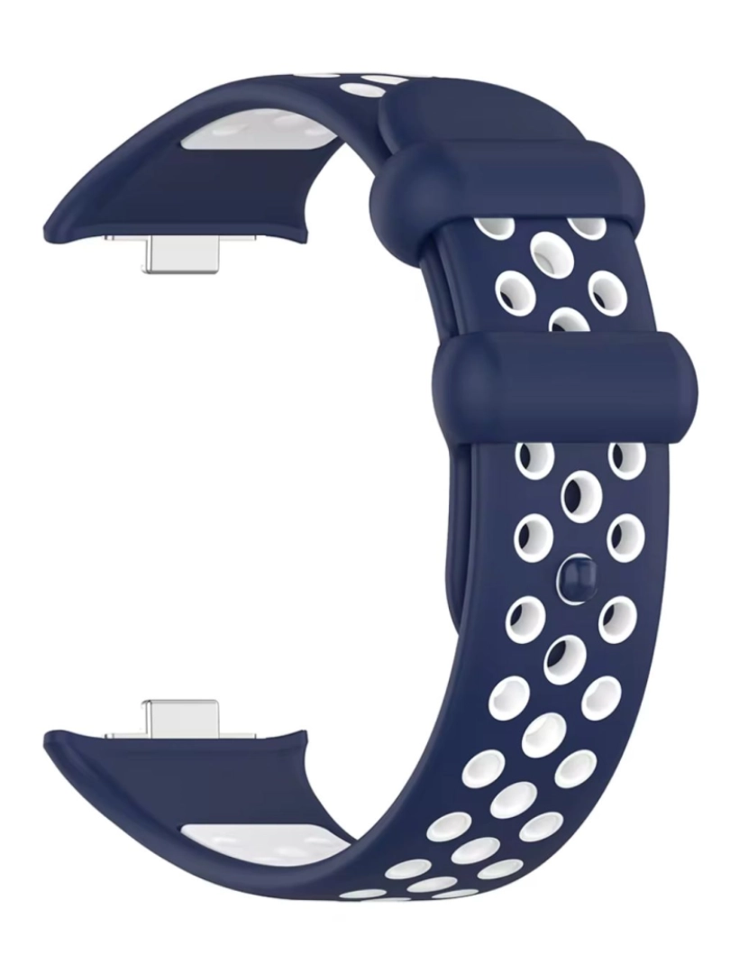 imagem de Bracelete desportivo dual tone para Xiaomi Band 8 Pro Azul escuro e branco2