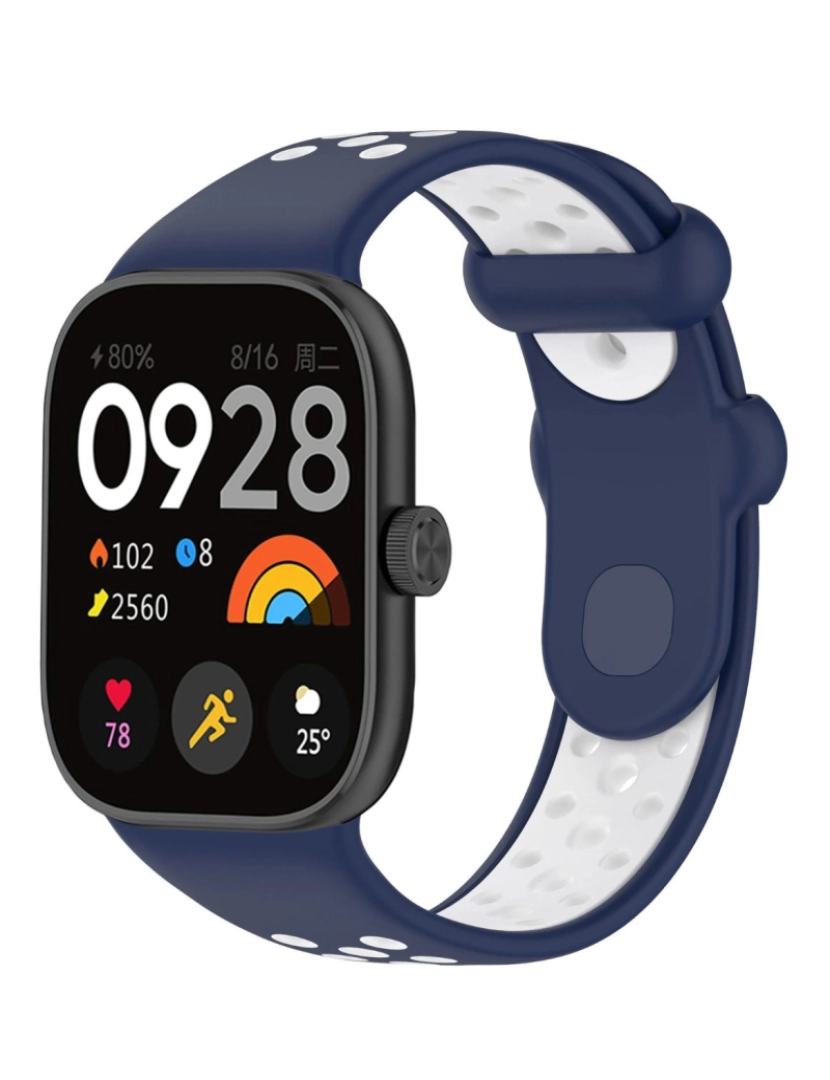 imagem de Bracelete desportivo dual tone para Redmi Watch 4 Azul escuro e branco1