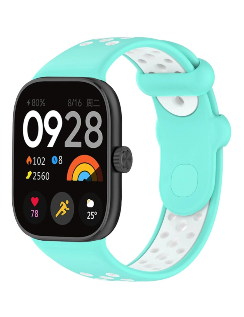 Antiimpacto! - Bracelete desportivo dual tone para Xiaomi Band 8 Pro Ciano e Branco