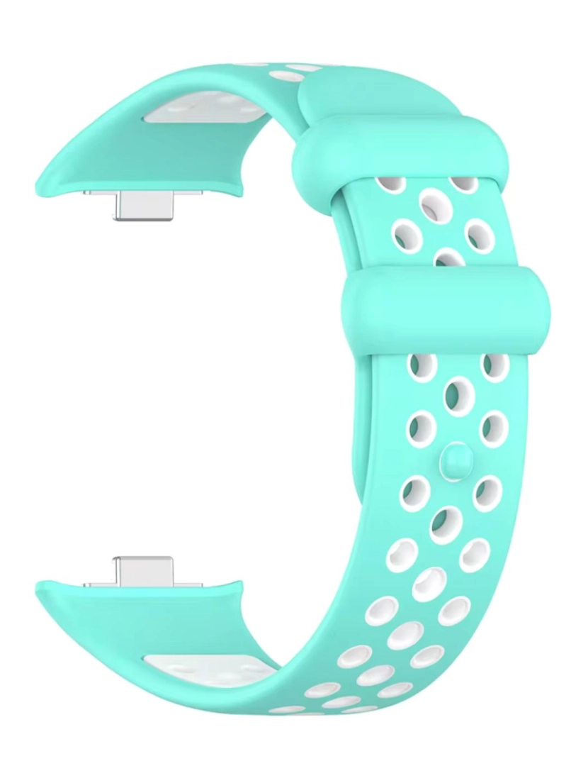 imagem de Bracelete desportivo dual tone para Redmi Watch 4 Ciano e Branco2