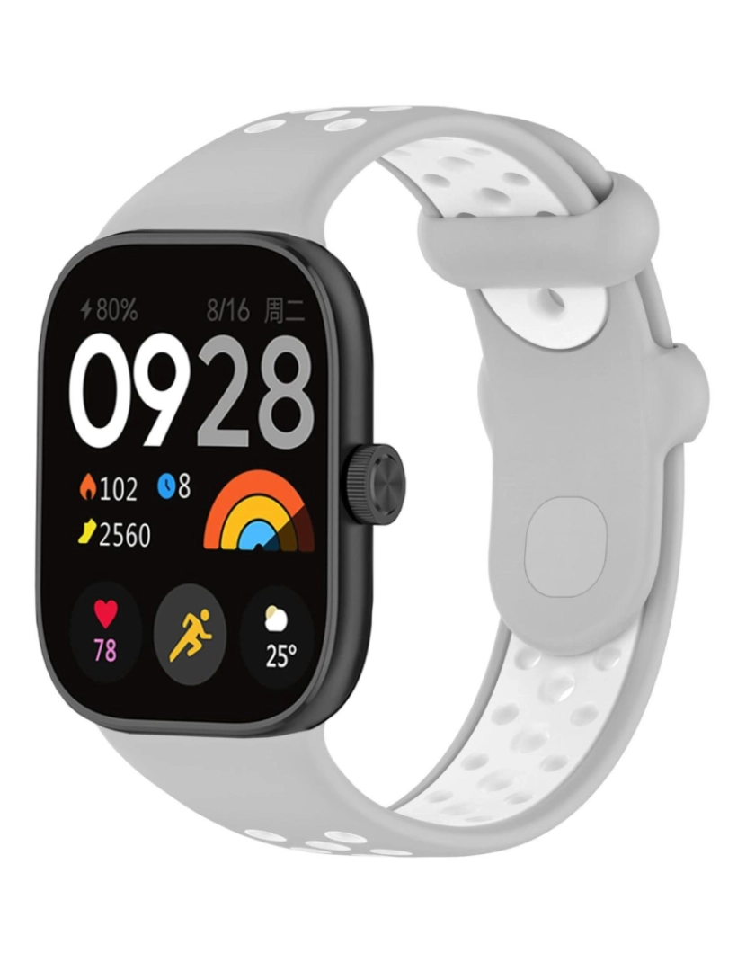 Antiimpacto! - Bracelete desportivo dual tone para Xiaomi Band 8 Pro Cinzento e Branco