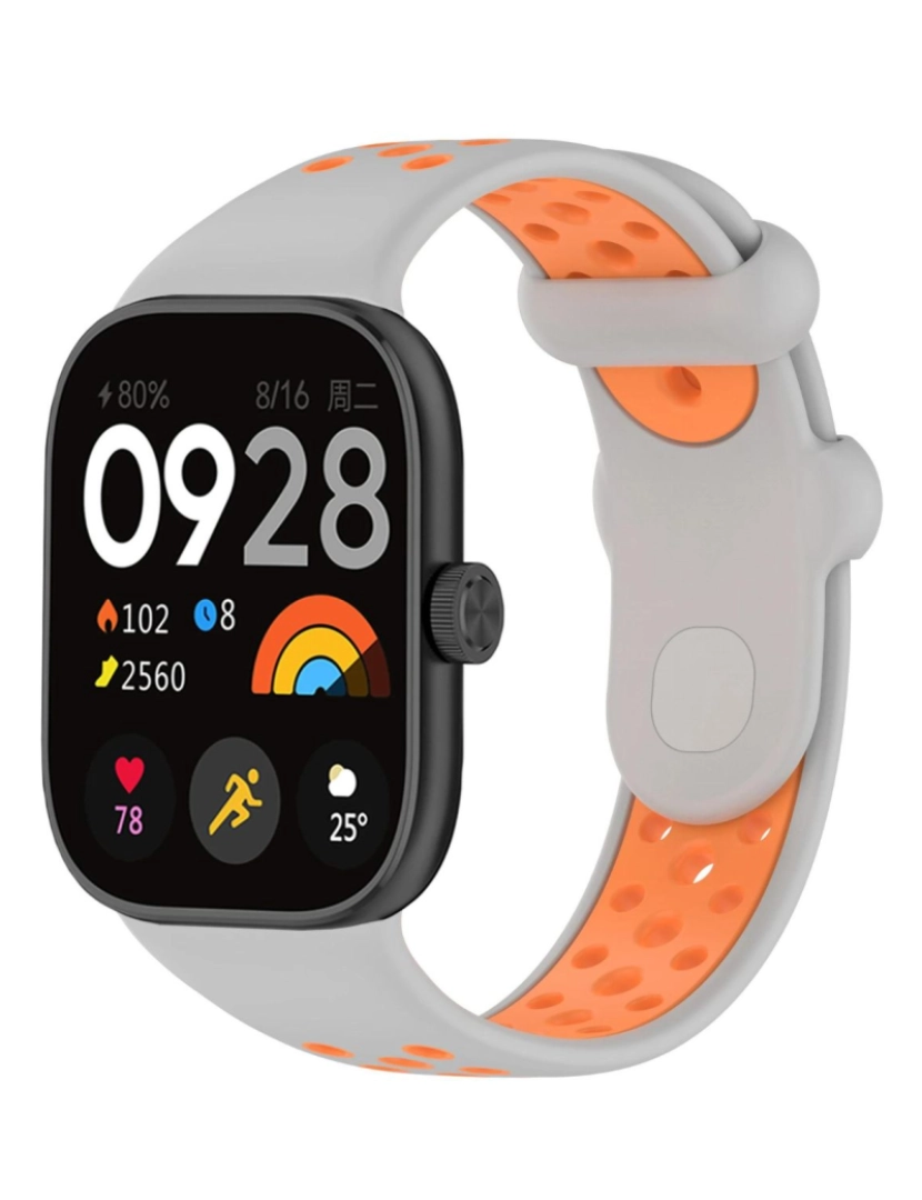 Antiimpacto! - Bracelete desportivo dual tone para Xiaomi Band 8 Pro Cinzento e Laranja