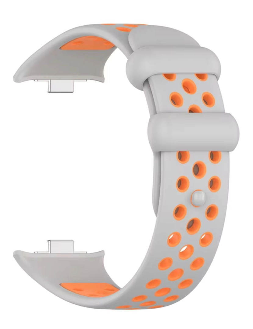 imagem de Bracelete desportivo dual tone para Xiaomi Band 8 Pro Cinzento e Laranja2