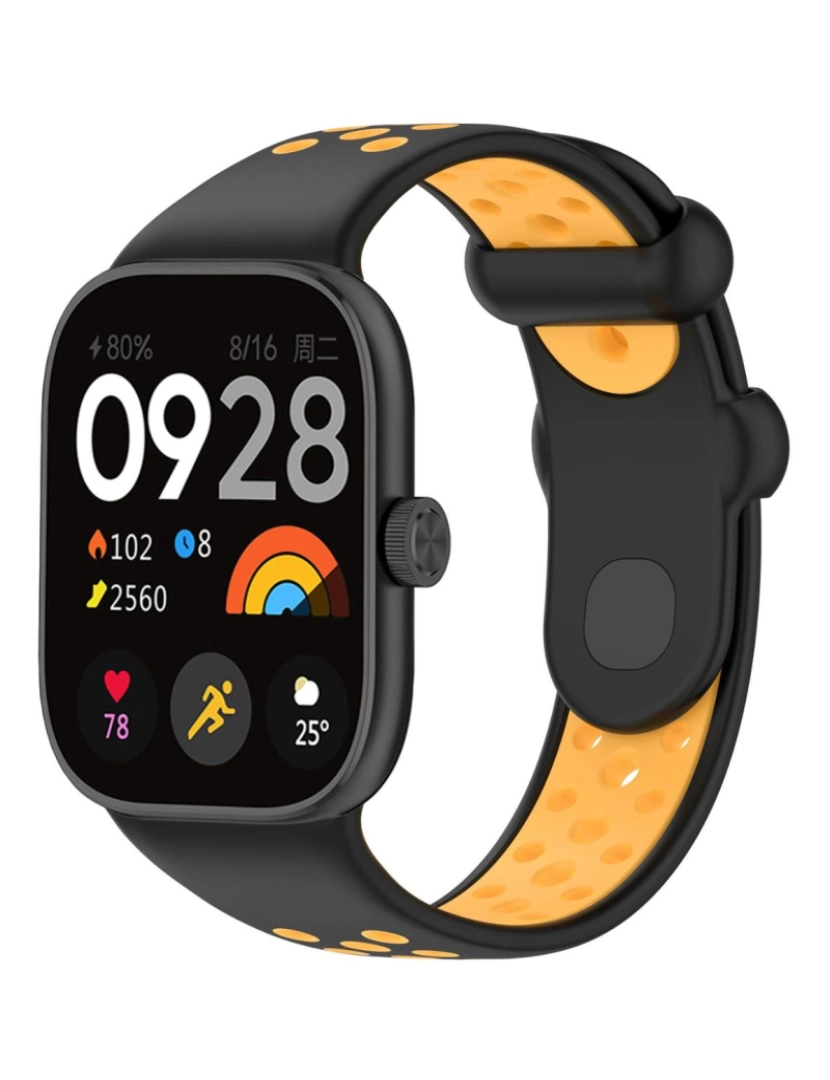 Antiimpacto! - Bracelete desportivo dual tone para Xiaomi Band 8 Pro Preto e Amarelo