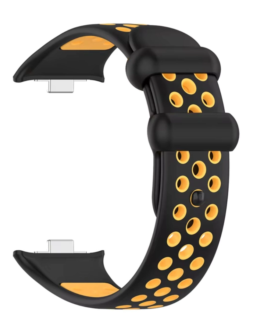 imagem de Bracelete desportivo dual tone para Xiaomi Band 8 Pro Preto e Amarelo2