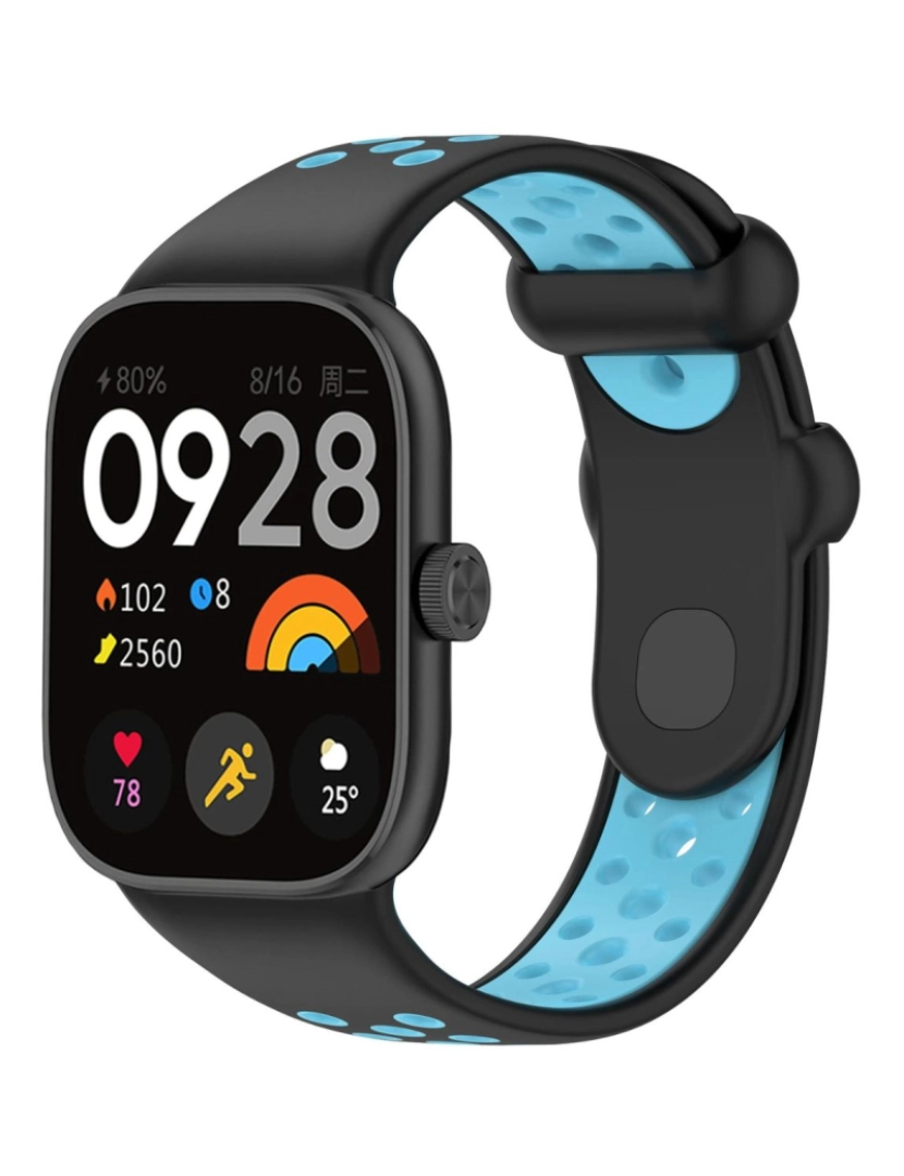 Antiimpacto! - Bracelete desportivo dual tone para Xiaomi Band 8 Pro Preto e Azul