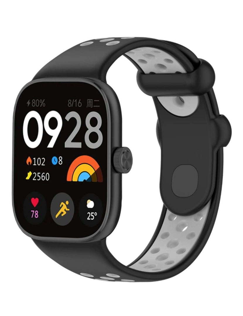 Antiimpacto! - Bracelete desportivo dual tone para Xiaomi Band 8 Pro Preto e branco