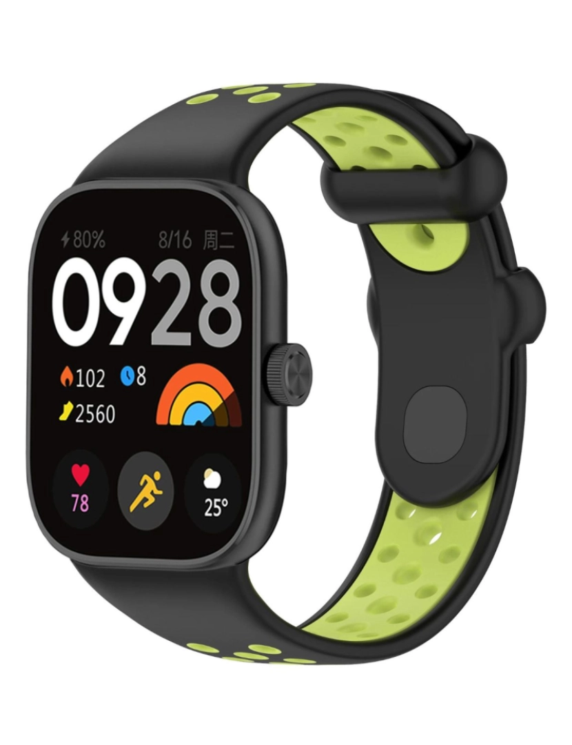 Antiimpacto! - Bracelete desportivo dual tone para Xiaomi Band 8 Pro Preto e verde