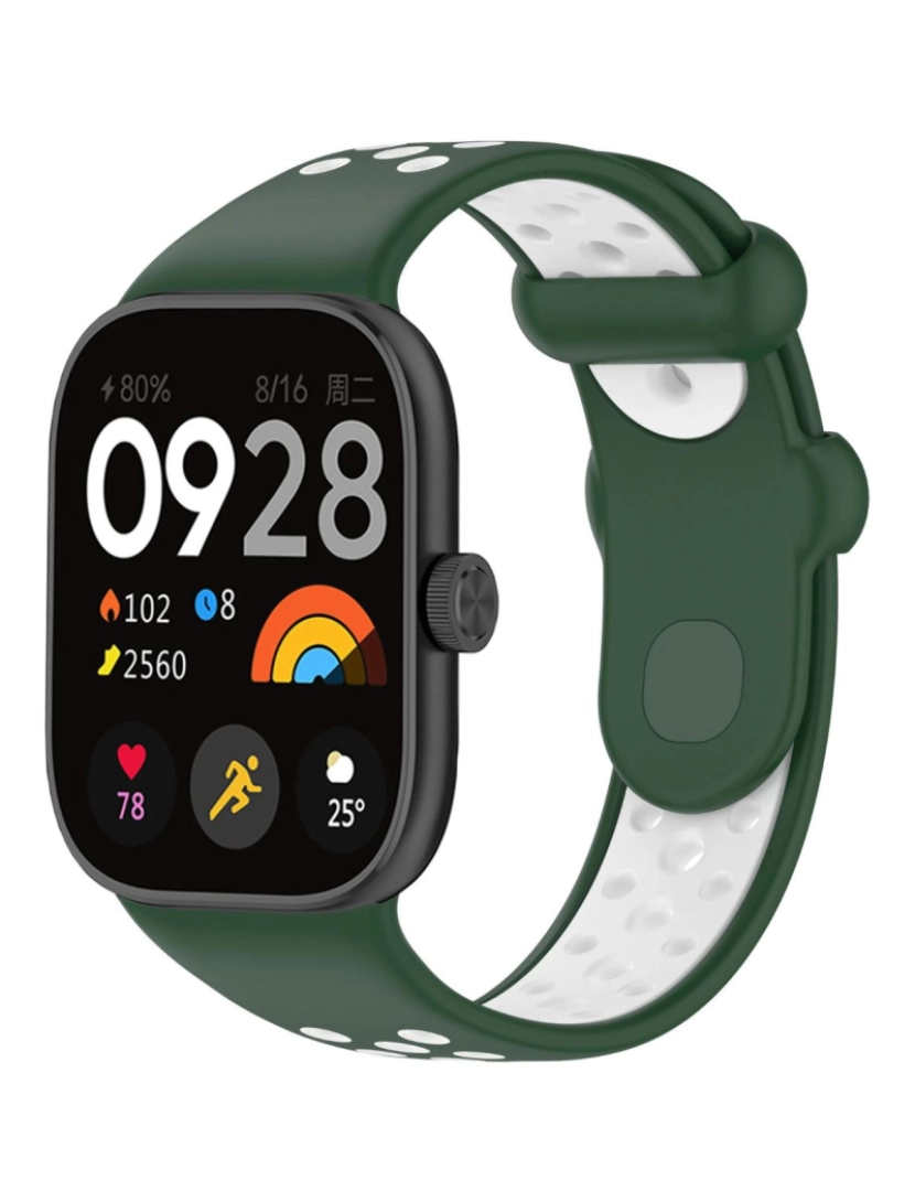 Antiimpacto! - Bracelete desportivo dual tone para Xiaomi Band 8 Pro Verde e Branco