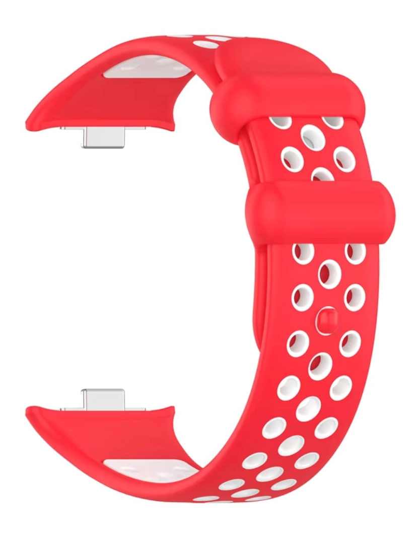 imagem de Bracelete desportivo dual tone para Xiaomi Band 8 Pro Vermelho e Branco2