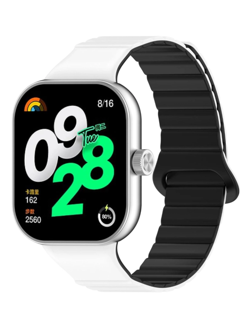 Antiimpacto! - Bracelete de elos magnética para Xiaomi Band 8 Pro Branco e Preto