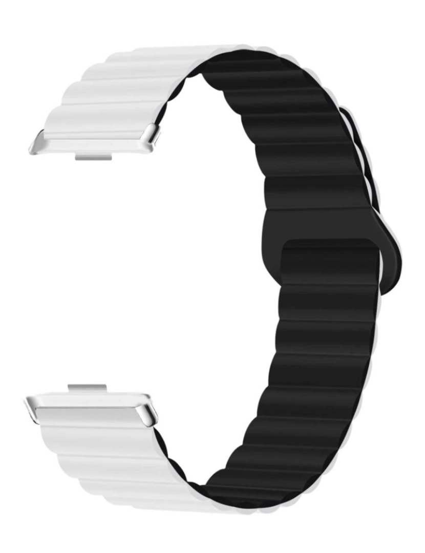 imagem de Bracelete de elos magnética para Xiaomi Band 8 Pro Branco e Preto2