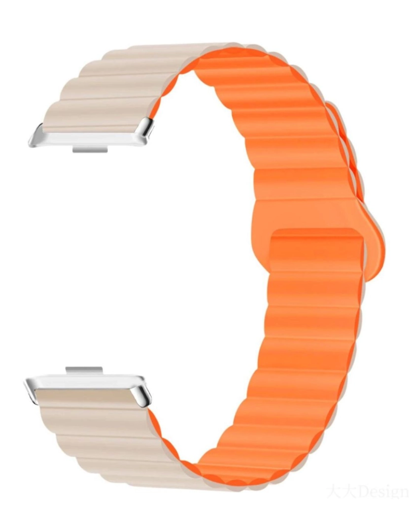 imagem de Bracelete de elos magnética para Redmi Watch 4 Luz das estrelas e Laranja2