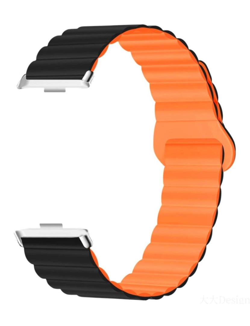 imagem de Bracelete de elos magnética para Xiaomi Band 8 Pro Preto e Laranja2