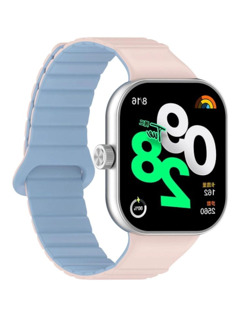 imagem de Bracelete de elos magnética para Xiaomi Band 8 Pro Rosa e Azul2