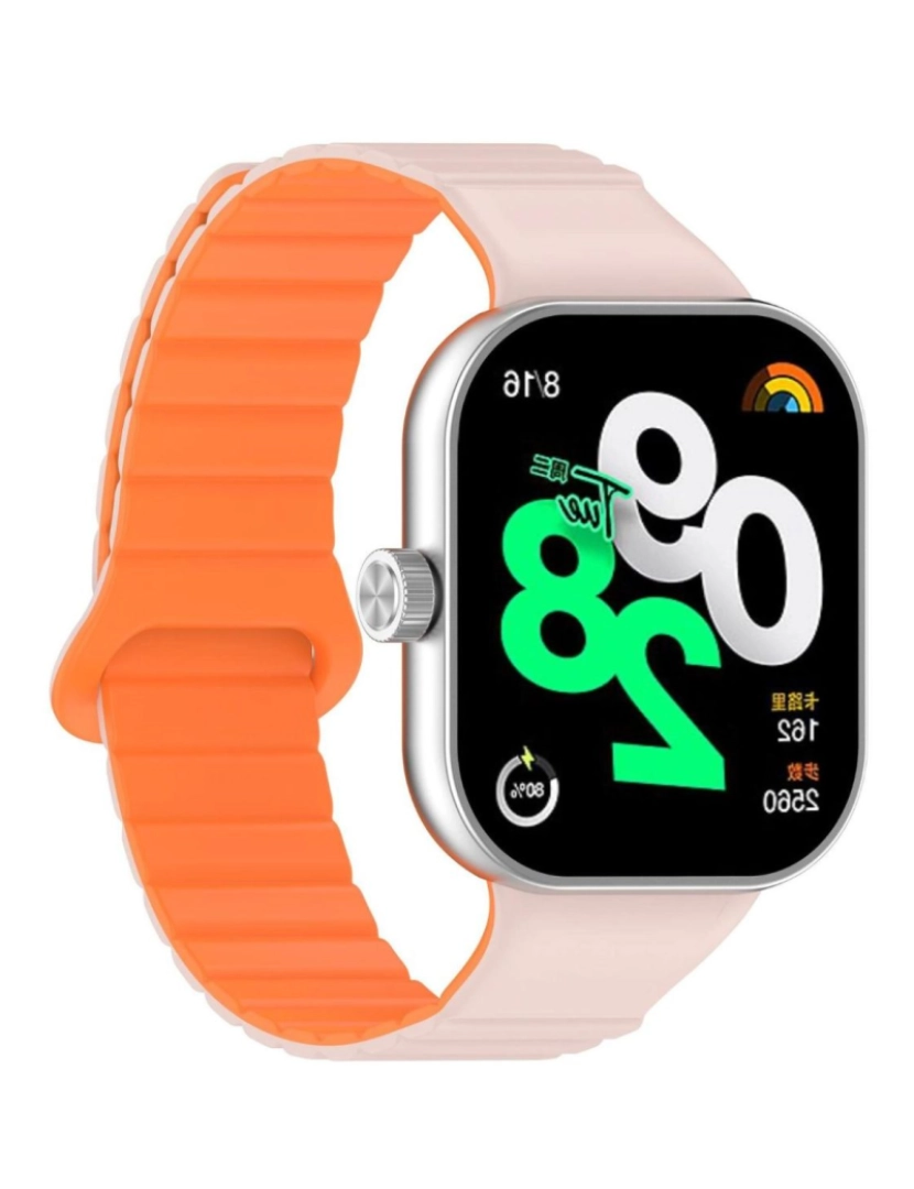 imagem de Bracelete de elos magnética para Xiaomi Band 8 Pro Rosa e Laranja2