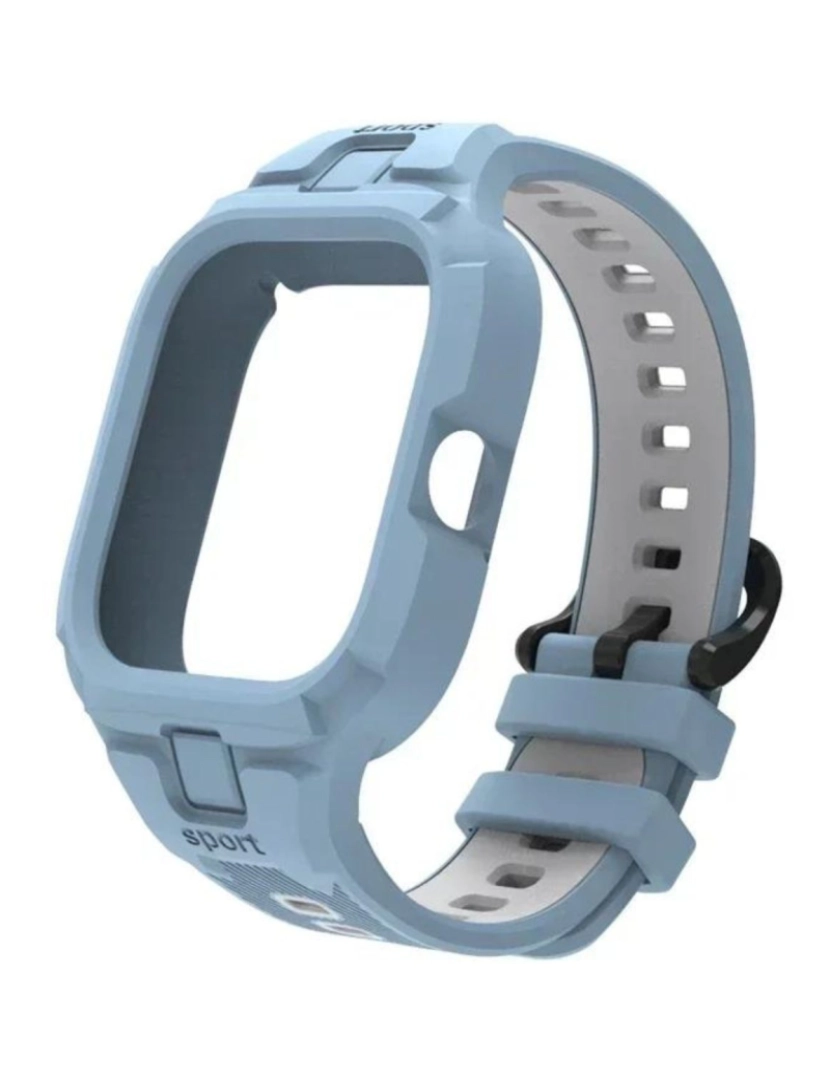 Antiimpacto! - Pack 360 capa bracelete robusto para Redmi Watch 4 Azul e branco