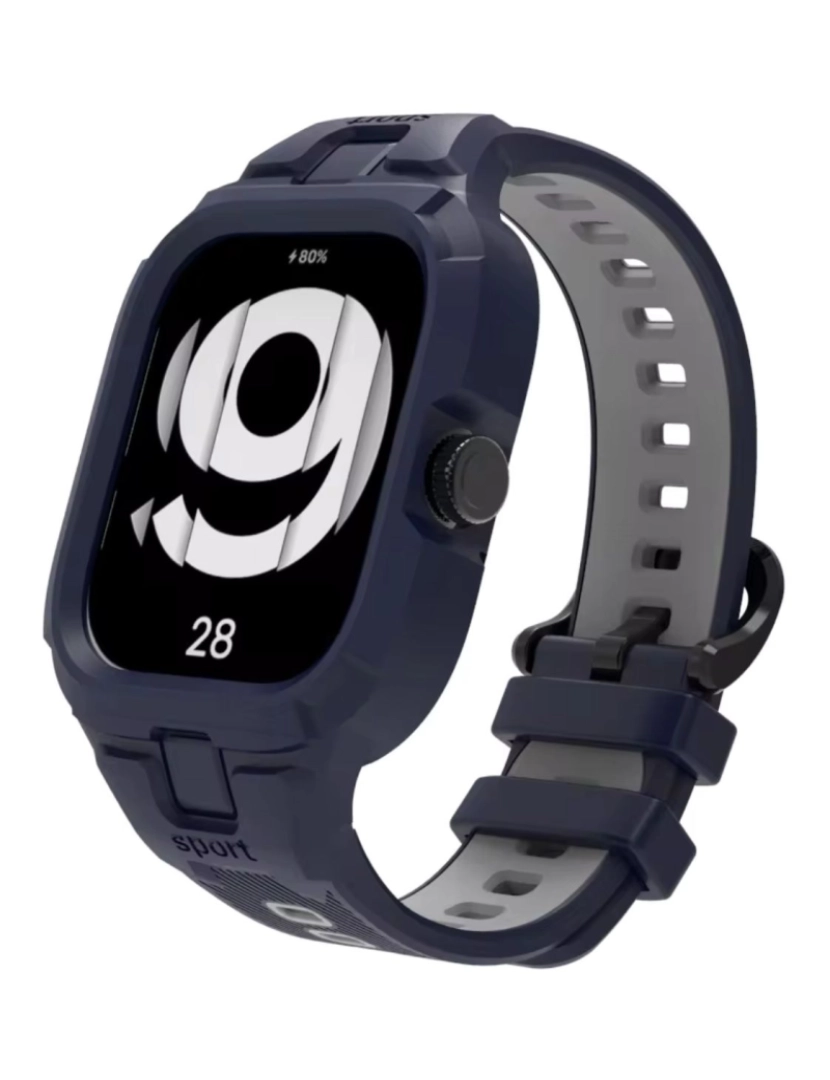 Antiimpacto! - Pack 360 capa bracelete robusto para Redmi Watch 4 Azul escuro e Cinzento