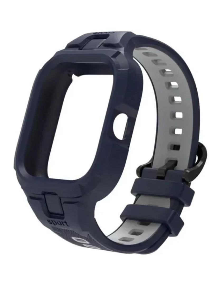 imagem de Pack 360 capa bracelete robusto para Redmi Watch 4 Azul escuro e Cinzento2