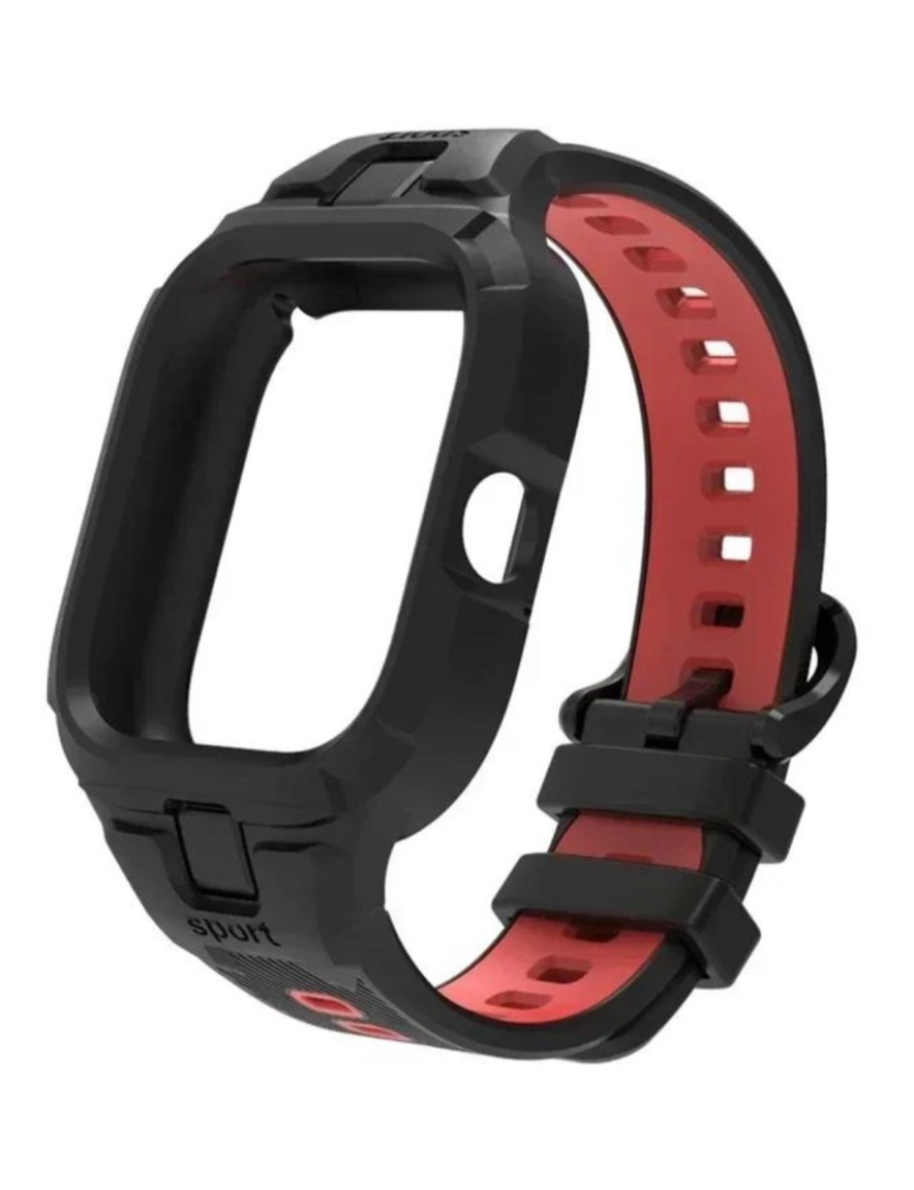 imagem de Pack 360 capa bracelete robusto para Redmi Watch 4 Preto e Vermelho2