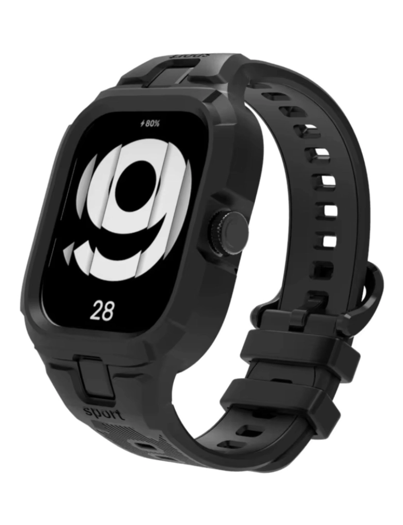 Antiimpacto! - Pack 360 capa bracelete robusto para Redmi Watch 4 Preto