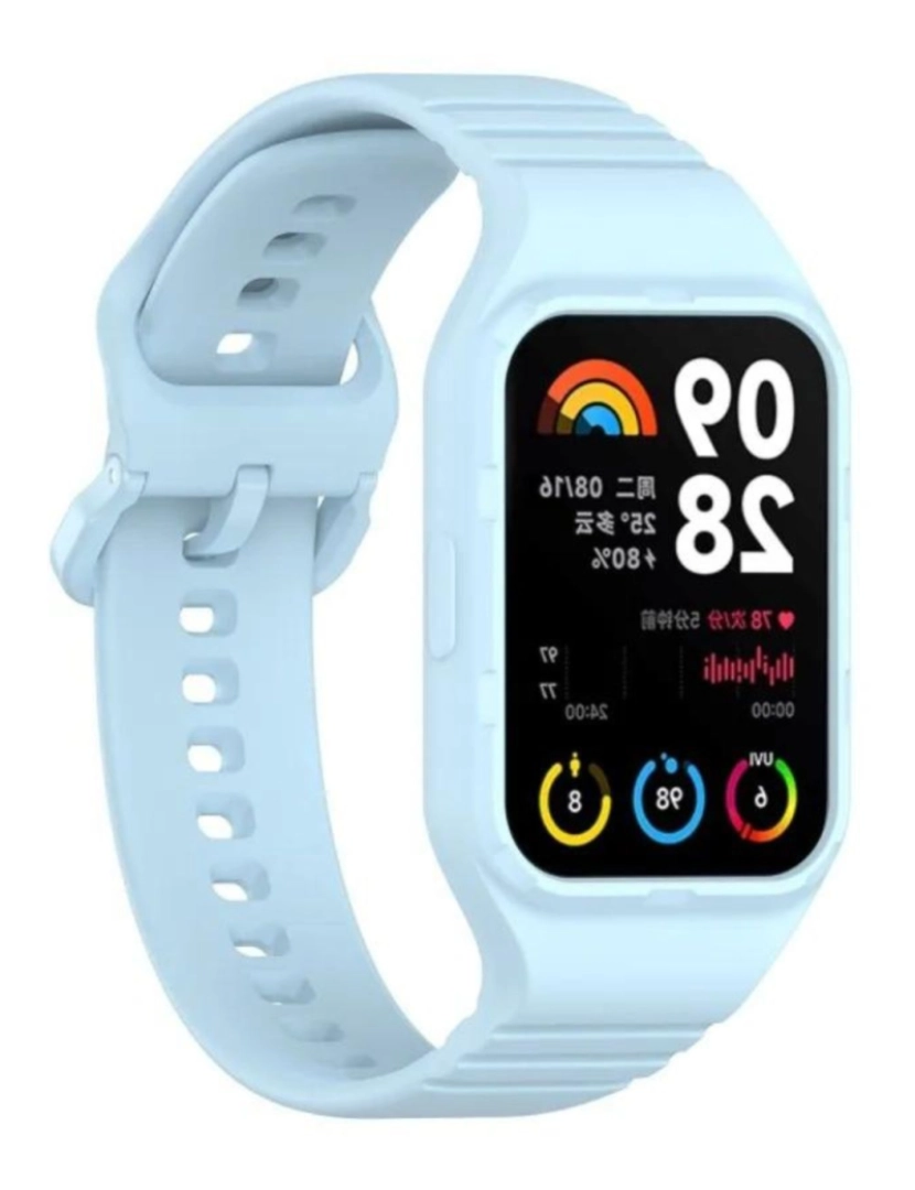 imagem de Pack 360 capa bracelete robusto para Xiaomi Band 8 Pro Azul claro2