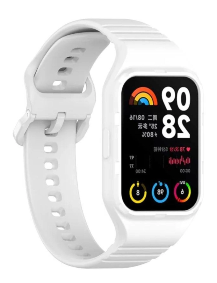 imagem de Pack 360 capa bracelete robusto para Xiaomi Band 8 Pro Branco2