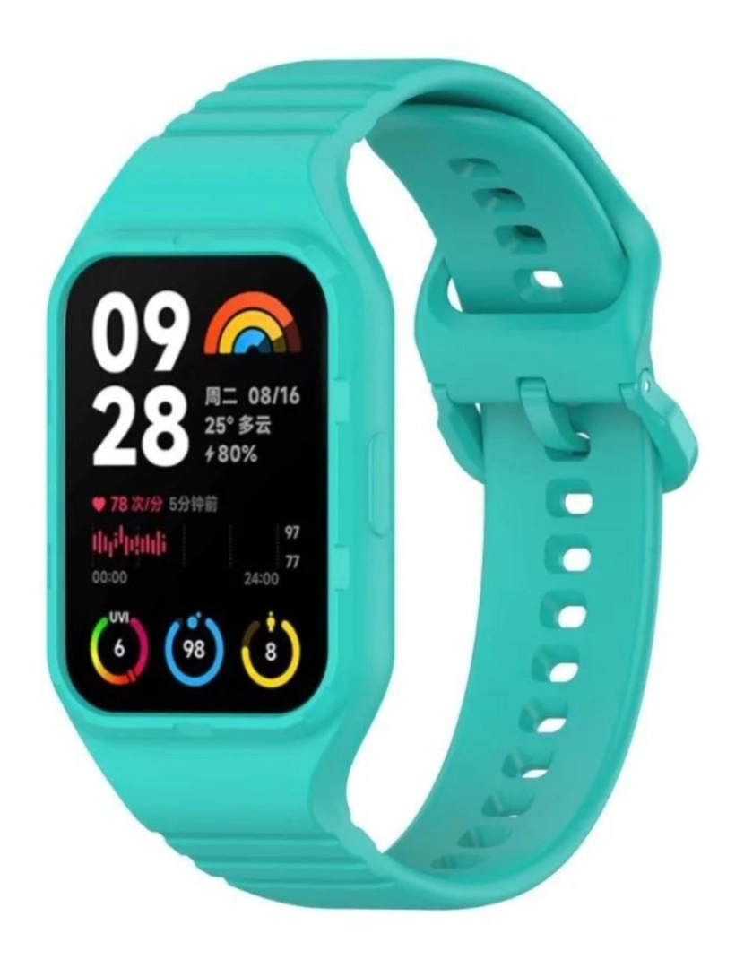 Antiimpacto! - Pack 360 capa bracelete robusto para Xiaomi Band 8 Pro Verde Menta