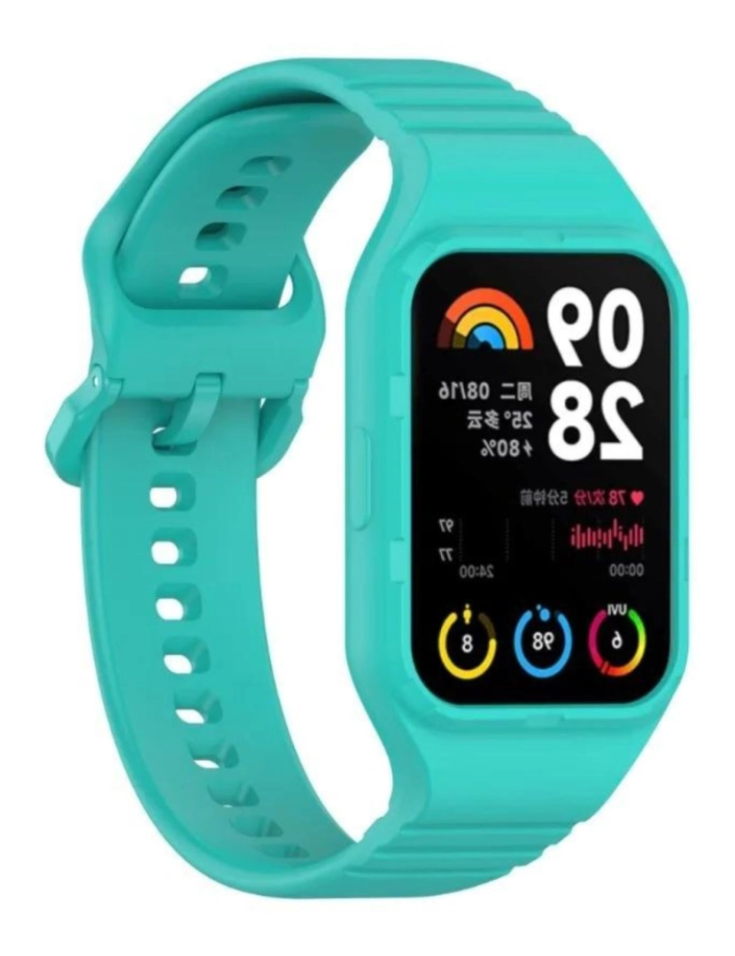 imagem de Pack 360 capa bracelete robusto para Xiaomi Band 8 Pro Verde Menta2