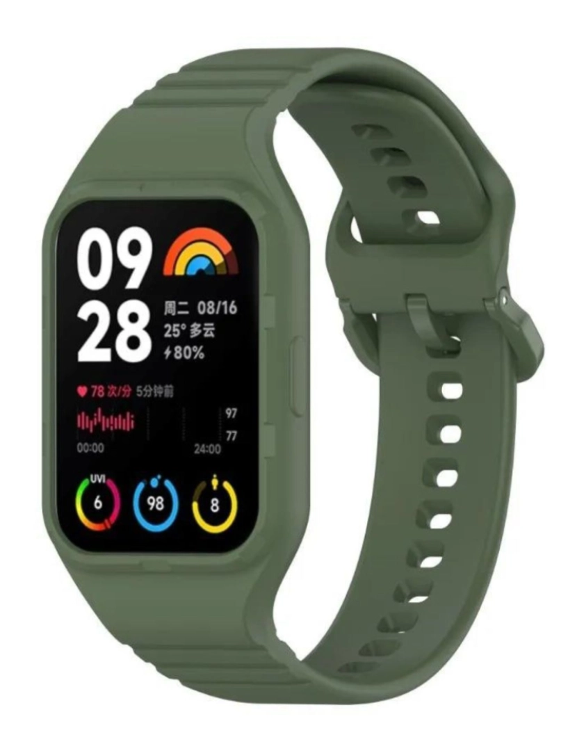 Antiimpacto! - Pack 360 capa bracelete robusto para Xiaomi Band 8 Pro Verde