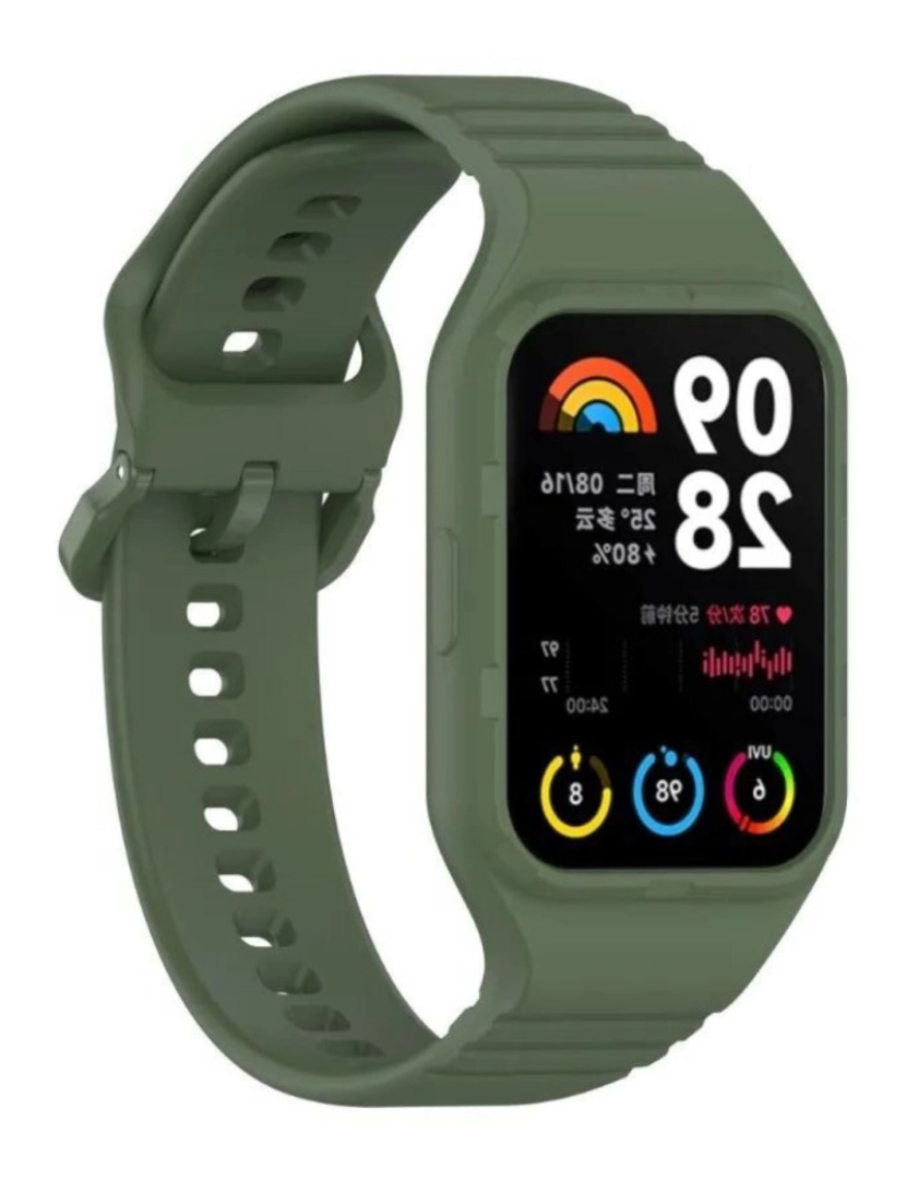 imagem de Pack 360 capa bracelete robusto para Xiaomi Band 8 Pro Verde2