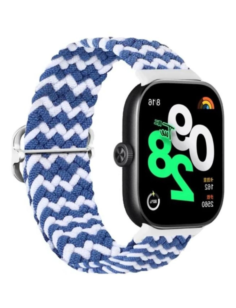 imagem de Bracelete em Nylon trançada ajustável para Xiaomi band 7 Pro Azul e Branco2