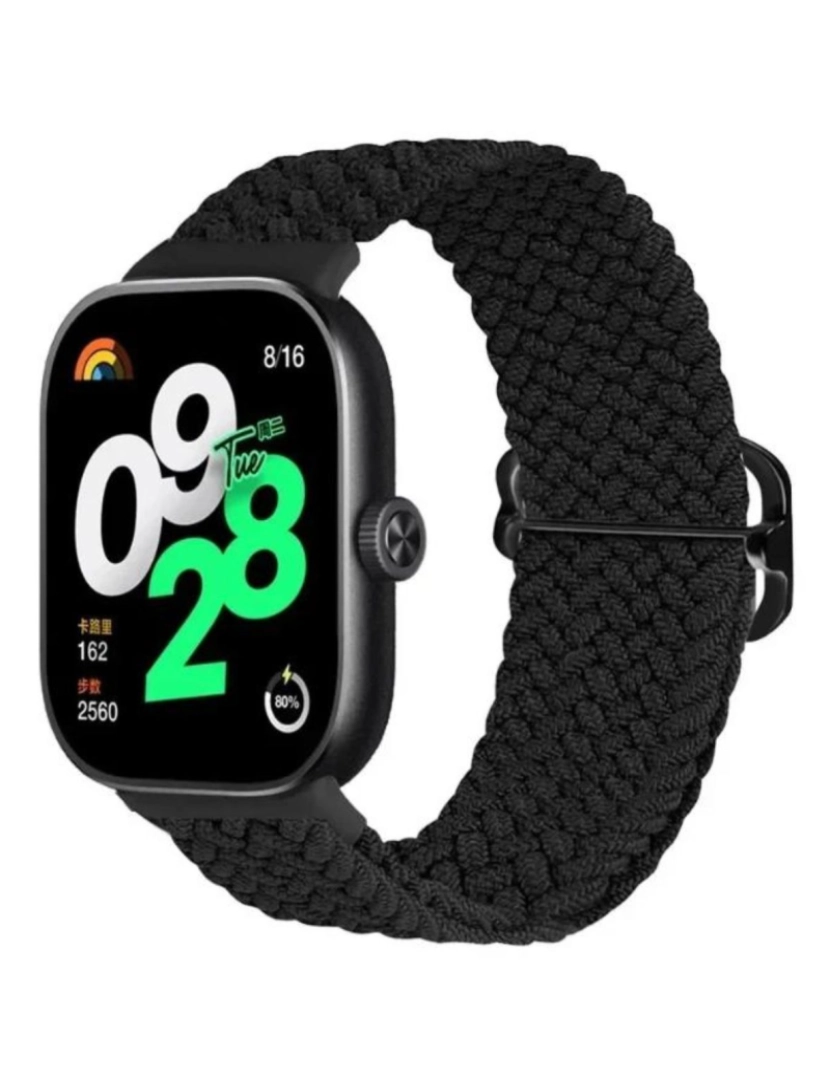 imagem de Bracelete em Nylon trançada ajustável para Xiaomi band 7 Pro Preto1