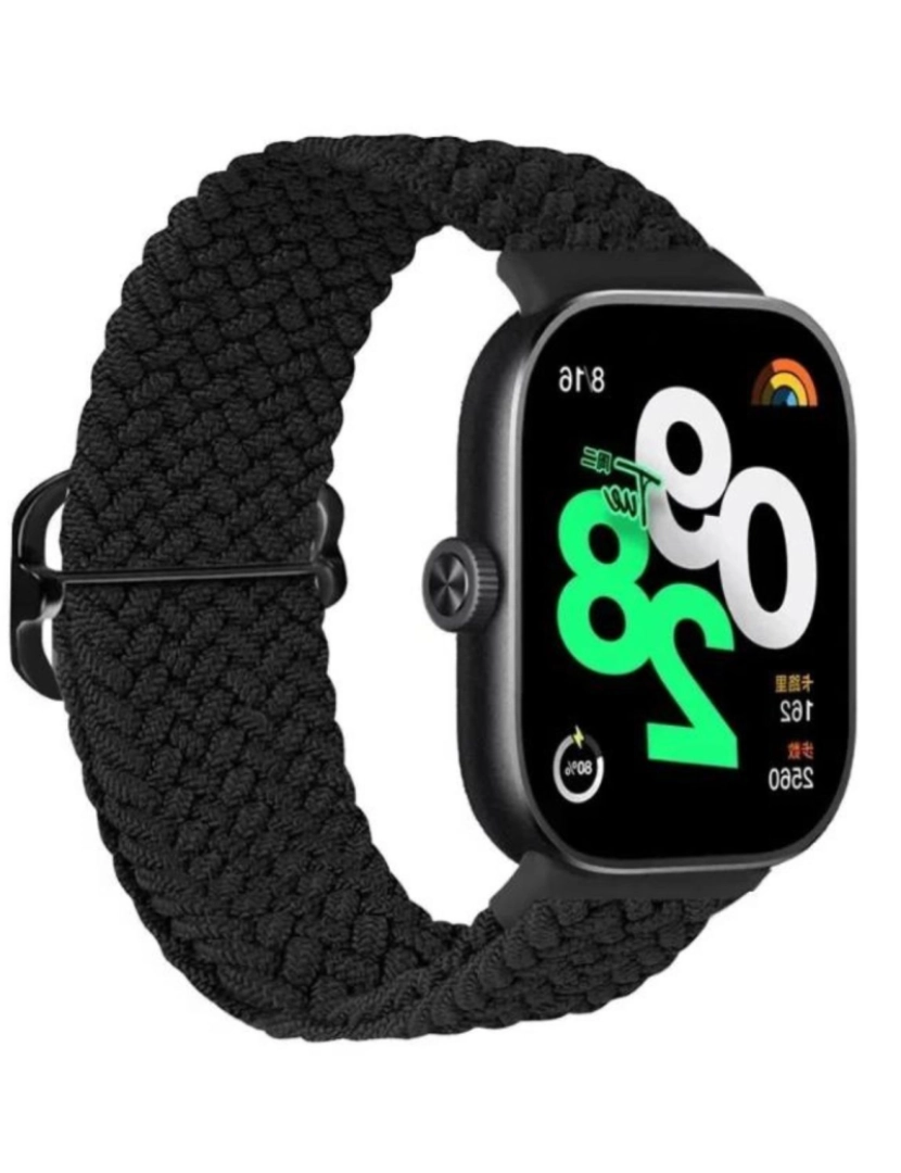 imagem de Bracelete em Nylon trançada ajustável para Xiaomi band 7 Pro Preto2