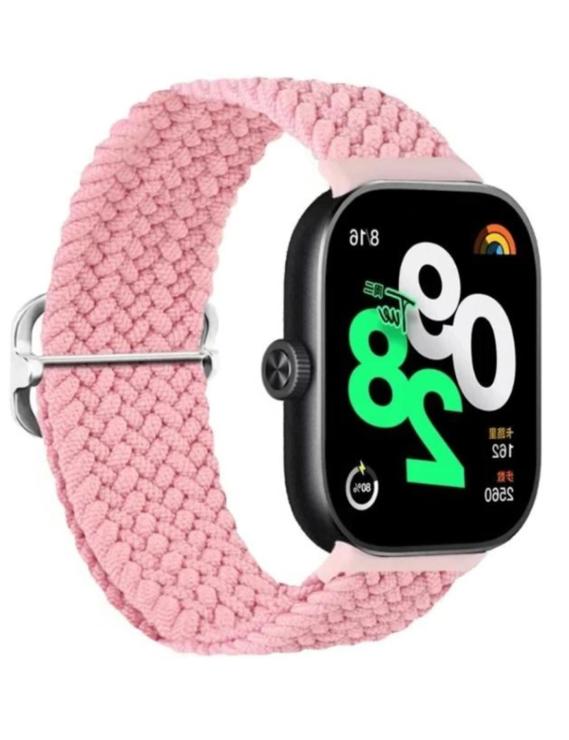 imagem de Bracelete em Nylon trançada ajustável para Xiaomi band 7 Pro Rosa2