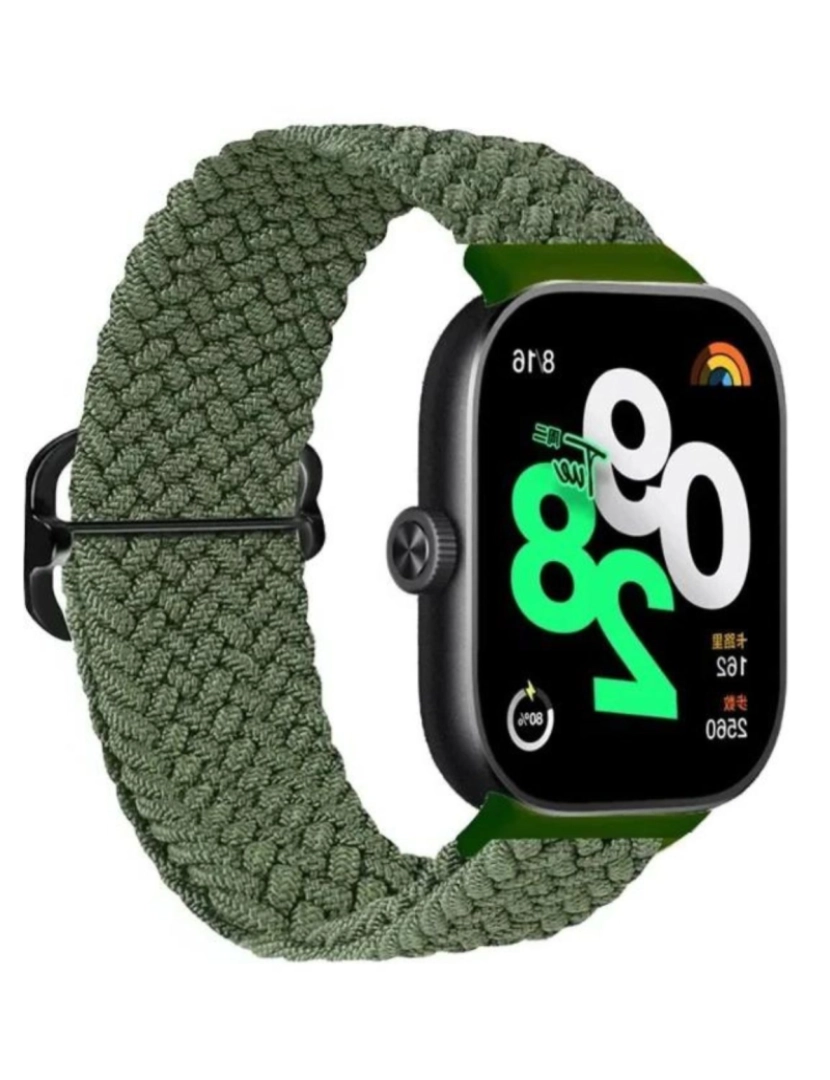 imagem de Bracelete em Nylon trançada ajustável para Xiaomi band 7 Pro Verde2