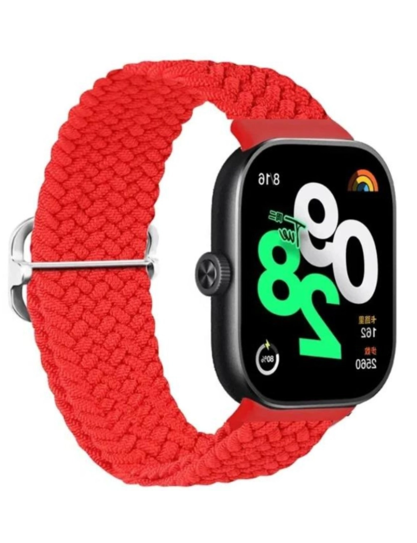 imagem de Bracelete em Nylon trançada ajustável para Xiaomi band 7 Pro Vermelho2