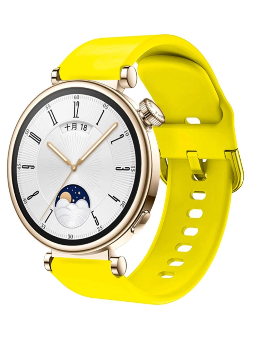 Antiimpacto! - Bracelete suave em silicone liquido para Huawei Watch GT 4 41mm Amarelo