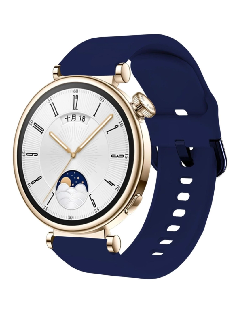 Antiimpacto! - Bracelete suave em silicone liquido para Huawei Watch GT 4 41mm Azul meia noite