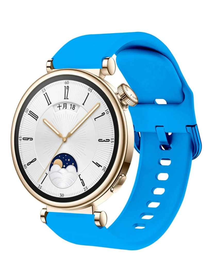 Antiimpacto! - Bracelete suave em silicone liquido para Huawei Watch GT 4 41mm Azul