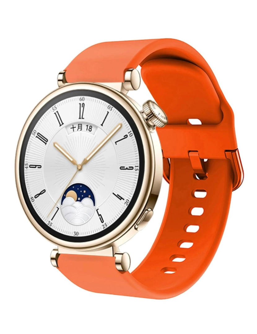 Antiimpacto! - Bracelete suave em silicone liquido para Huawei Watch GT 4 41mm Laranja