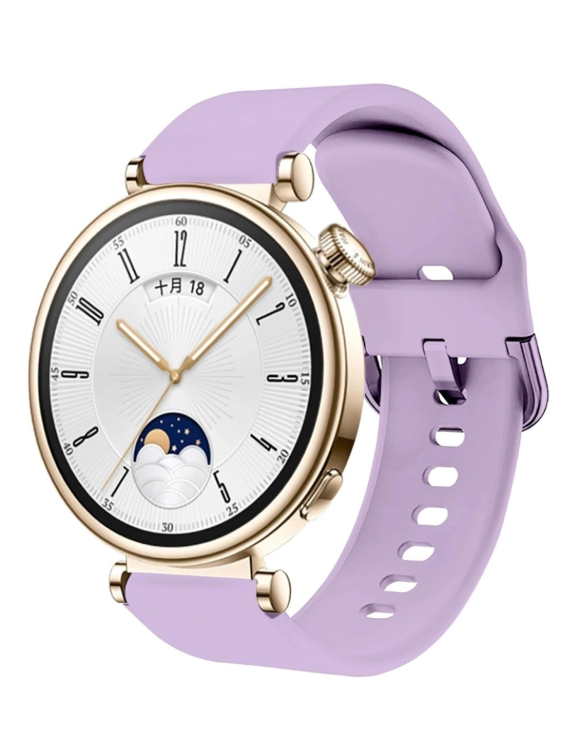 Antiimpacto! - Bracelete suave em silicone liquido para Huawei Watch GT 4 41mm Lavanda