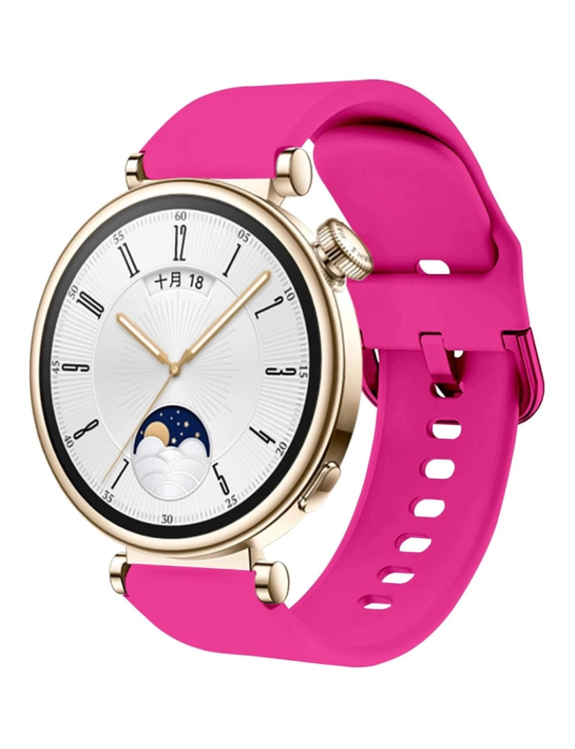 Antiimpacto! - Bracelete suave em silicone liquido para Huawei Watch GT 4 41mm Rosa Pink