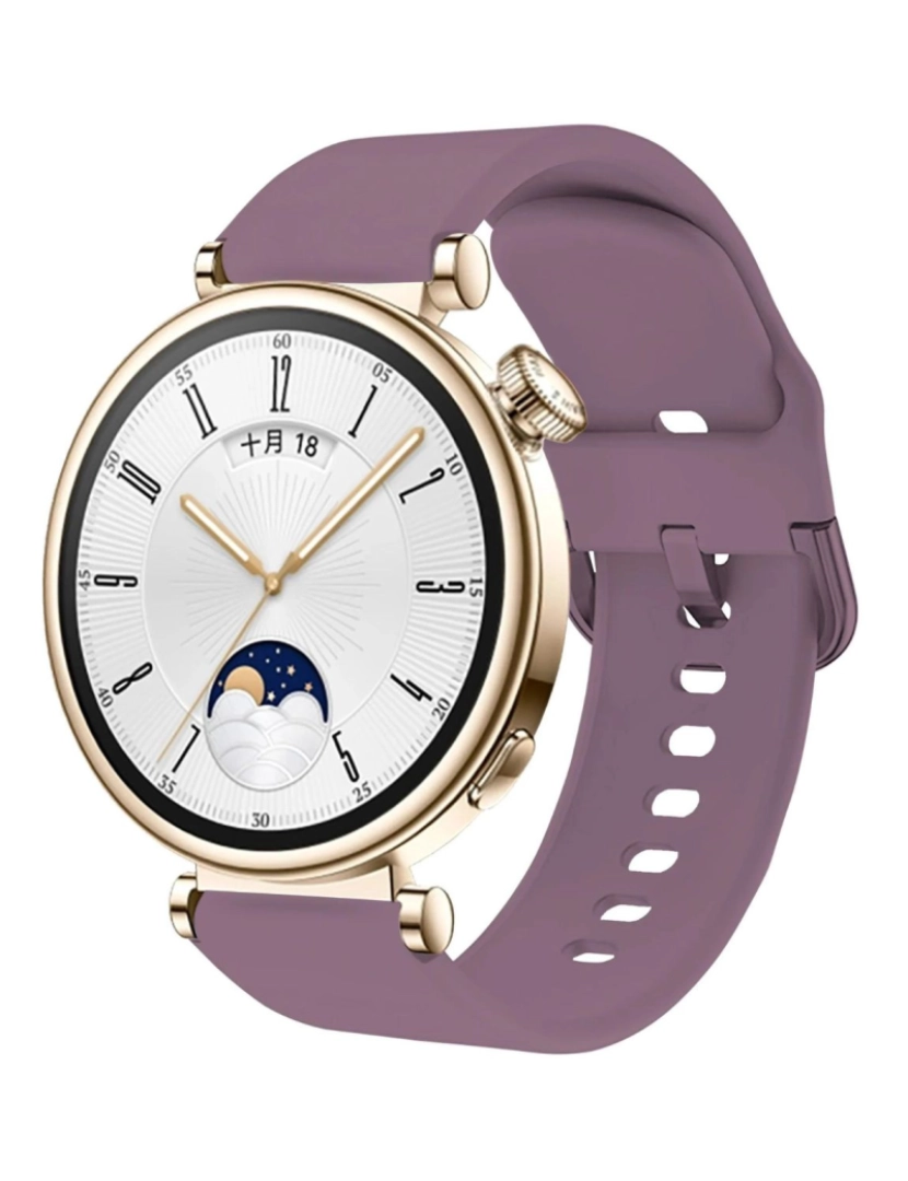 Antiimpacto! - Bracelete suave em silicone liquido para Huawei Watch GT 4 41mm Roxo claro