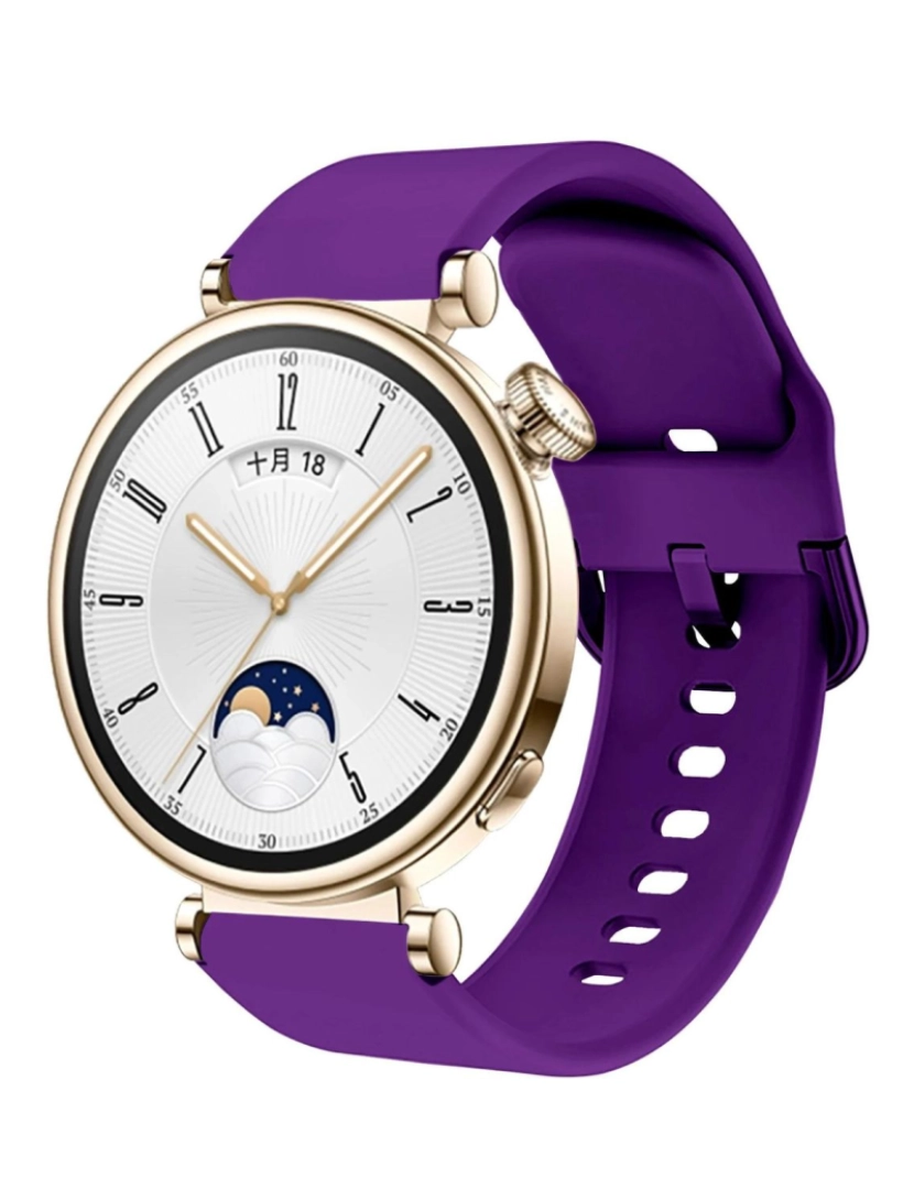 Antiimpacto! - Bracelete suave em silicone liquido para Huawei Watch GT 4 41mm Roxo escuro