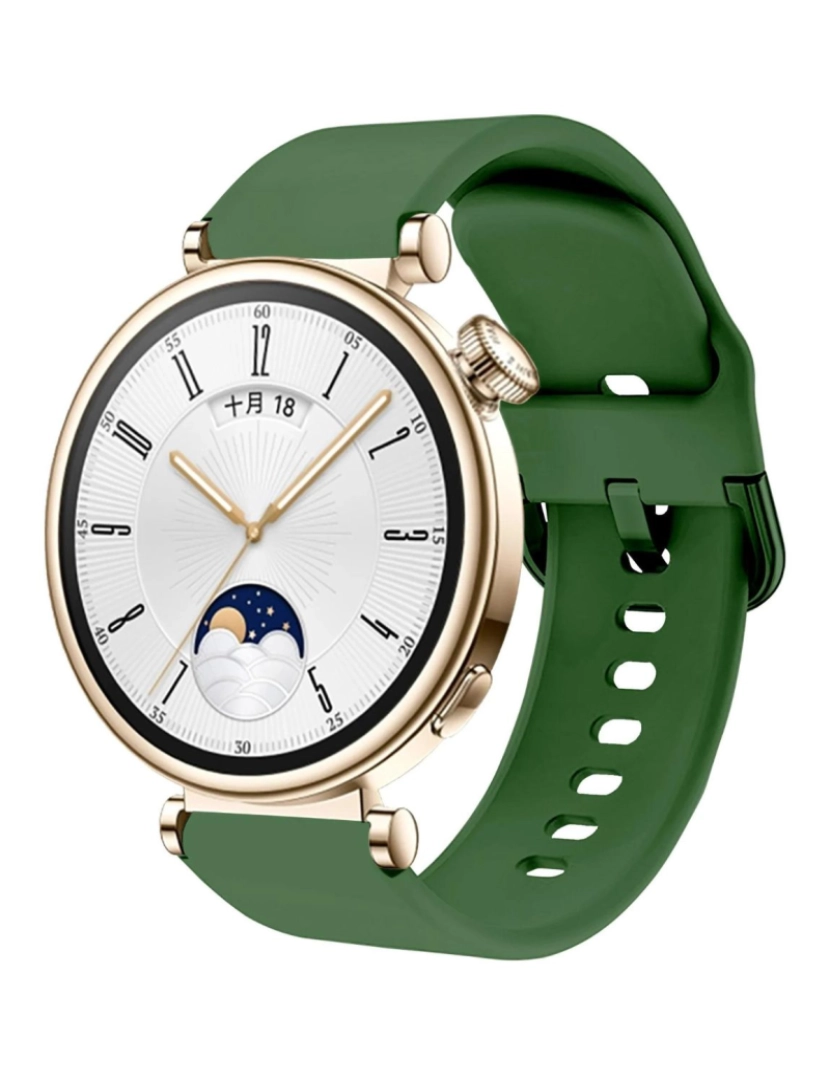 Antiimpacto! - Bracelete suave em silicone liquido para Huawei Watch GT 4 41mm Verde Pinho