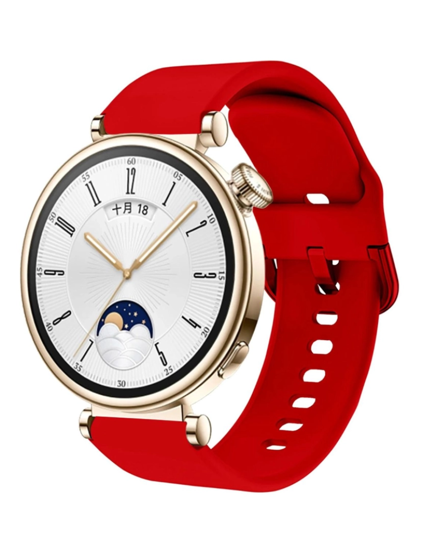 Antiimpacto! - Bracelete suave em silicone liquido para Huawei Watch GT 4 41mm Vermelho