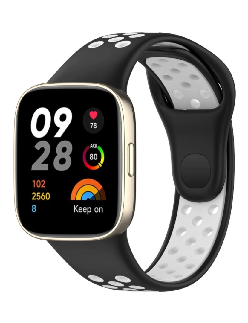 Antiimpacto! - Bracelete desportivo dual tone para Redmi Watch 3 Active Preto e Branco